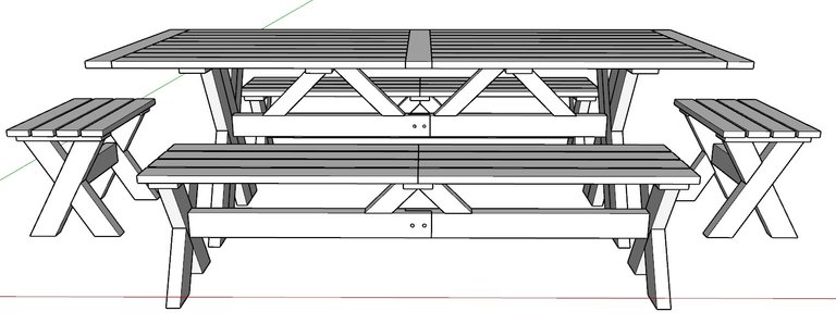 Cross brace styled large outdoor dining